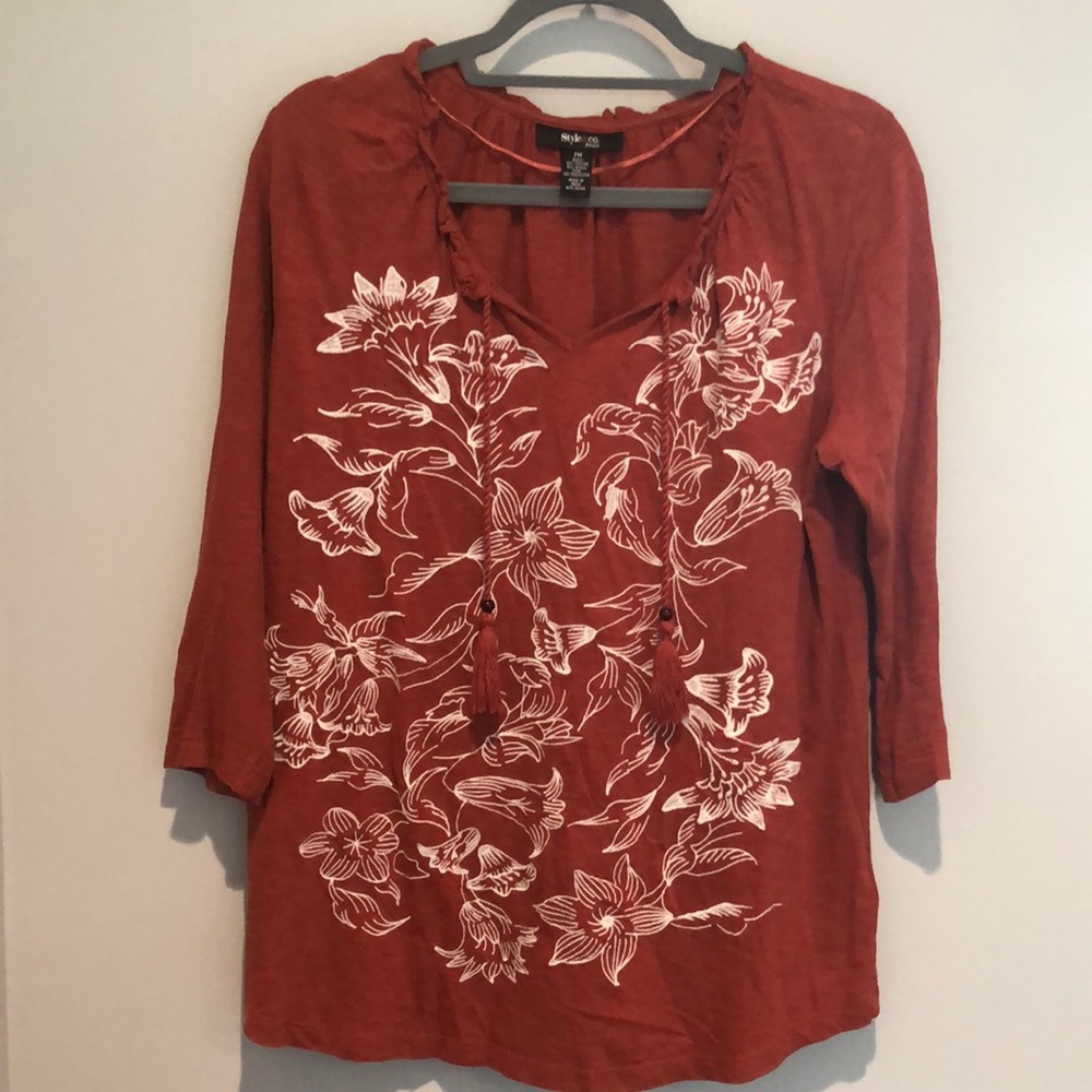 END OF YEAR SALE! | Style & Co Petite Orange Tunic